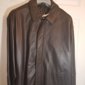 J.S.A Banks Brown Leather Jacket 2XB